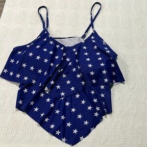 Swim top bathing suit, bikini top suit top‎ stars American blue top only 2XL
